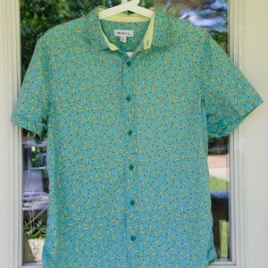 Banana Print Short Sleeve Button Down Mens Small The Rail